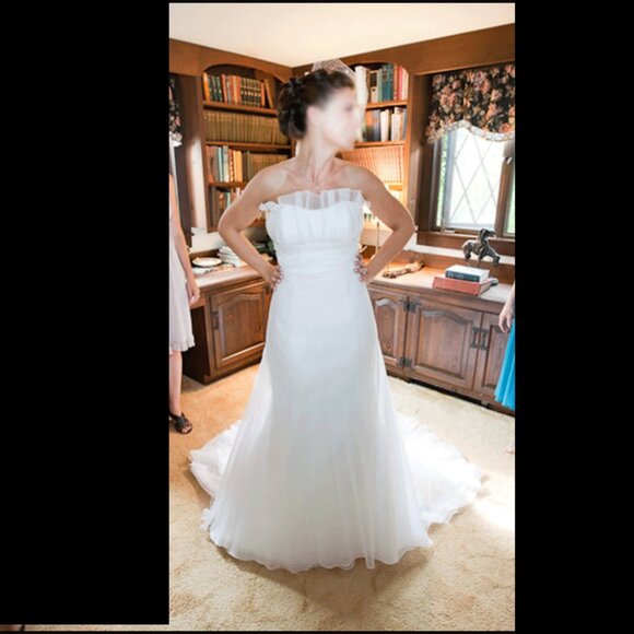 Vera Wang A-line ivory-silk-organza gown